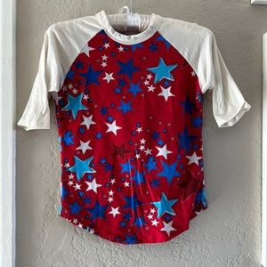 Red, White & Blue Stars 3 Quarter LuLaRoe T